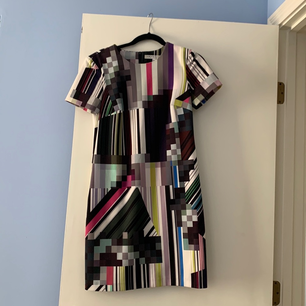 Trina Turk shift dress in mod pattern